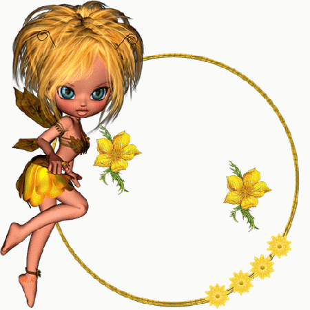 Laleczka wśród kwiatów buziaczki